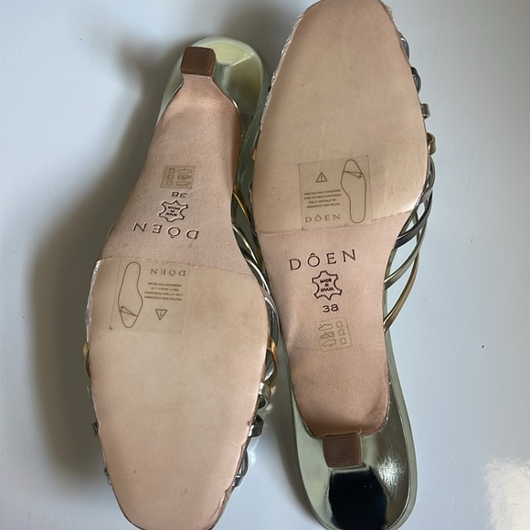 Brand new Doen kitten heel slip on sandals knot detail - Picture 4 of 7